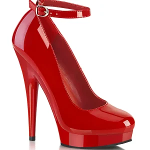 Escarpins rouge verni 15 cm SULTRY-686 escarpins à talons avec sangle de cheville