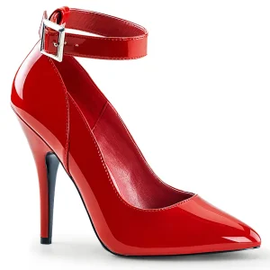 Escarpins rouge verni 13 cm SEDUCE-431 escarpins à talons avec sangle de cheville
