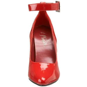 Escarpins rouge verni 13 cm SEDUCE-431 escarpins à talons avec sangle de cheville