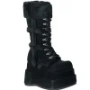 Fausse fourrure 11,5 cm BEAR-202 emo bottes femmes à pyramidal plateforme en noir