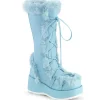 Fausse fourrure 7 cm CUBBY-311 lolita bottes femmes à plateforme en bleu