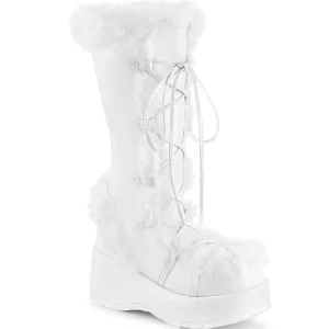 Fausse fourrure 7 cm CUBBY-311 lolita bottes femmes à plateforme en blanc