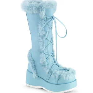 Fausse fourrure 7 cm CUBBY-311 lolita bottes femmes à plateforme en bleu