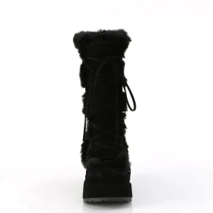 Fausse fourrure 7 cm CUBBY-311 lolita bottes femmes à plateforme en noir