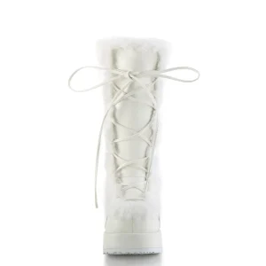 Fausse fourrure 7 cm CUBBY-311 lolita bottes femmes à plateforme en blanc