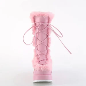 Fausse fourrure 7 cm CUBBY-311 lolita bottes femmes à plateforme en rose