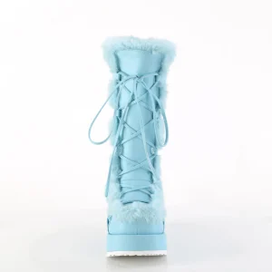 Fausse fourrure 7 cm CUBBY-311 lolita bottes femmes à plateforme en bleu