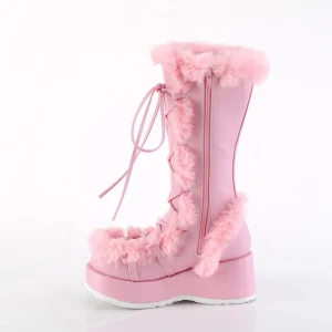 Fausse fourrure 7 cm CUBBY-311 lolita bottes femmes à plateforme en rose