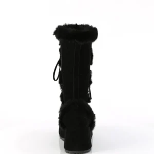 Fausse fourrure 7 cm CUBBY-311 lolita bottes femmes à plateforme en noir
