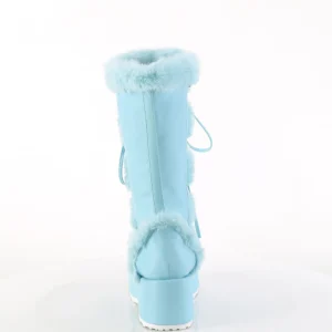 Fausse fourrure 7 cm CUBBY-311 lolita bottes femmes à plateforme en bleu