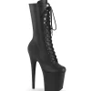 FLAMINGO-1054 - 20 cm plateforme bottines talons aiguilles vegan noires