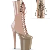 FLAMINGO-1054DC - 20 cm plateforme bottine haut talon verni dusty