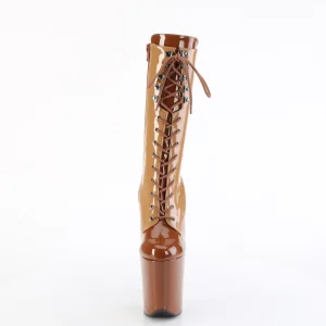 FLAMINGO-1054DC - 20 cm plateforme bottine haut talon verni toffee