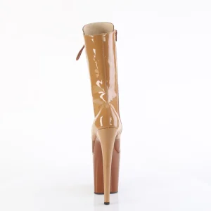 FLAMINGO-1054DC - 20 cm plateforme bottine haut talon verni toffee