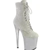 FLAMINGO-1020RM 20 cm bottine talon haut femme pleaser strass argent