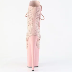 FLAMINGO-1020RM 20 cm bottine talon haut femme pleaser strass rose