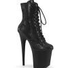 FLAMINGO-1020RS 20 cm bottine talon haut femme pleaser strass noir