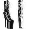 FLAMINGO-1040TT 20 cm bottine talon haut femme pleaser noir blanc