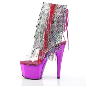 Fuchsia 18 cm ADORE-1017RSF bottines a frangees pour femmes a talon