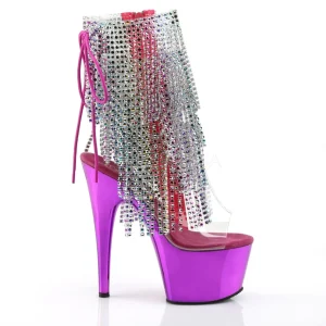 Fuchsia 18 cm ADORE-1017RSF bottines a frangees pour femmes a talon