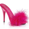 Fuchsia 13 cm POISE-501F plumes de marabout Mules Chaussures