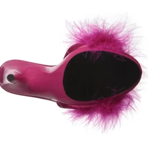 Fuchsia 13 cm POISE-501F plumes de marabout Mules Chaussures