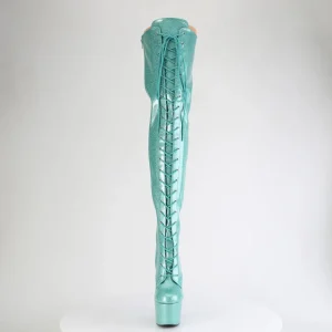 Glitter 18 cm ADORE-3020GP bottes cuissardes talons hauts à lacets vertes