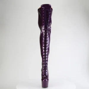 Glitter 18 cm ADORE-3020GP bottes cuissardes talons hauts à lacets Violet