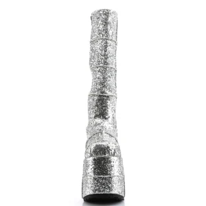 Glitter 18 cm cyberpunk bottes au genou homme plateforme extrême