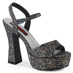 Glitter 13 cm DOLLY-09 Sandales à talons carrés et hauts