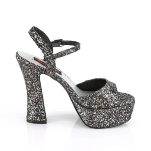 Glitter 13 cm DOLLY-09 Sandales à talons carrés et hauts