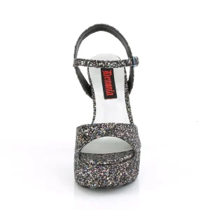 Glitter 13 cm DOLLY-09 Sandales à talons carrés et hauts