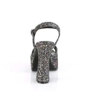 Glitter 13 cm DOLLY-09 Sandales à talons carrés et hauts