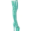 Glitter 20 cm PEEP TOE bottes cuissardes talons hauts à lacets vertes