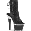 Glitter 18 cm SPECTATOR-1018G bottines plate-forme et bout ouvert noir