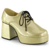 Glitter JAZZ-02G disco chaussures de proxénète hommes 70 à plateforme or