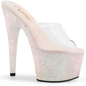 Glitter plateforme 18 cm ADORE-701HMG mules talons hauts de pole dance