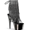 Gris 18 cm ADORE-1017RSF bottines a frangees pour femmes a talon