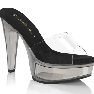 Gris 13 cm MARTINI-501 mule à talon hauts transparent