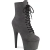Gris Similicuir 18 cm ADORE-1020FS bottines femmes à lacets
