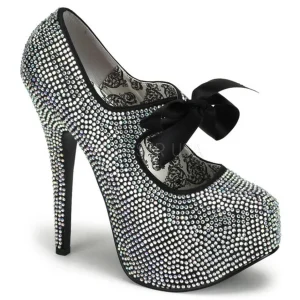 Gris Strass 14,5 cm Burlesque TEEZE-04R Talons Aiguilles Escarpins