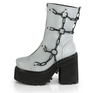 Gris Vegan 12 cm ASSAULT-66 bottines à talons épais plateforme lolita