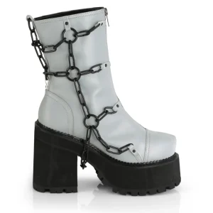 Gris Vegan 12 cm ASSAULT-66 bottines à talons épais plateforme lolita