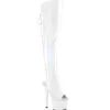 Hologramme 18 cm ADORE-3019HWR talons hauts bottes cuissardes bout ouvert blanc