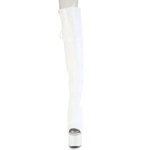 Hologramme 18 cm ADORE-3019HWR talons hauts bottes cuissardes bout ouvert blanc