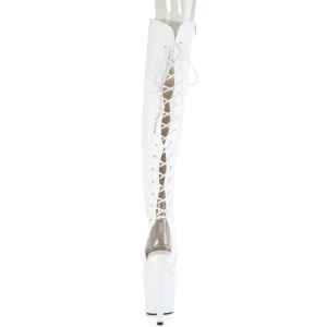 Hologramme 18 cm ADORE-3019HWR talons hauts bottes cuissardes bout ouvert blanc