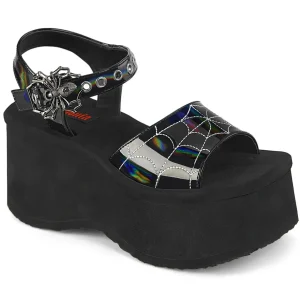 Hologramme 6,5 cm DemoniaCult FUNN-10 emo lolita sandale talon compensé plateforme
