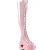 Hologramme 13 cm DYNAMITE-300 Plateforme cuissardes et genoux talon compensé rose