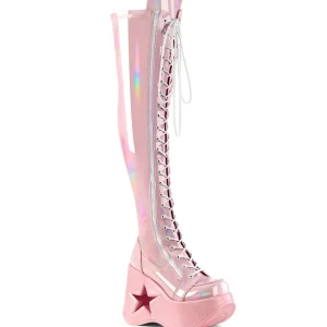 Hologramme 13 cm DYNAMITE-300 Plateforme cuissardes et genoux talon compensé rose