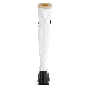 Hologramme 13 cm DYNAMITE-300 Plateforme cuissardes et genoux talon compensé blanc